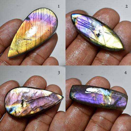 Purple Flashy Labradorite Cabochon – Unique Iridescent Gemstone for Jewelry
