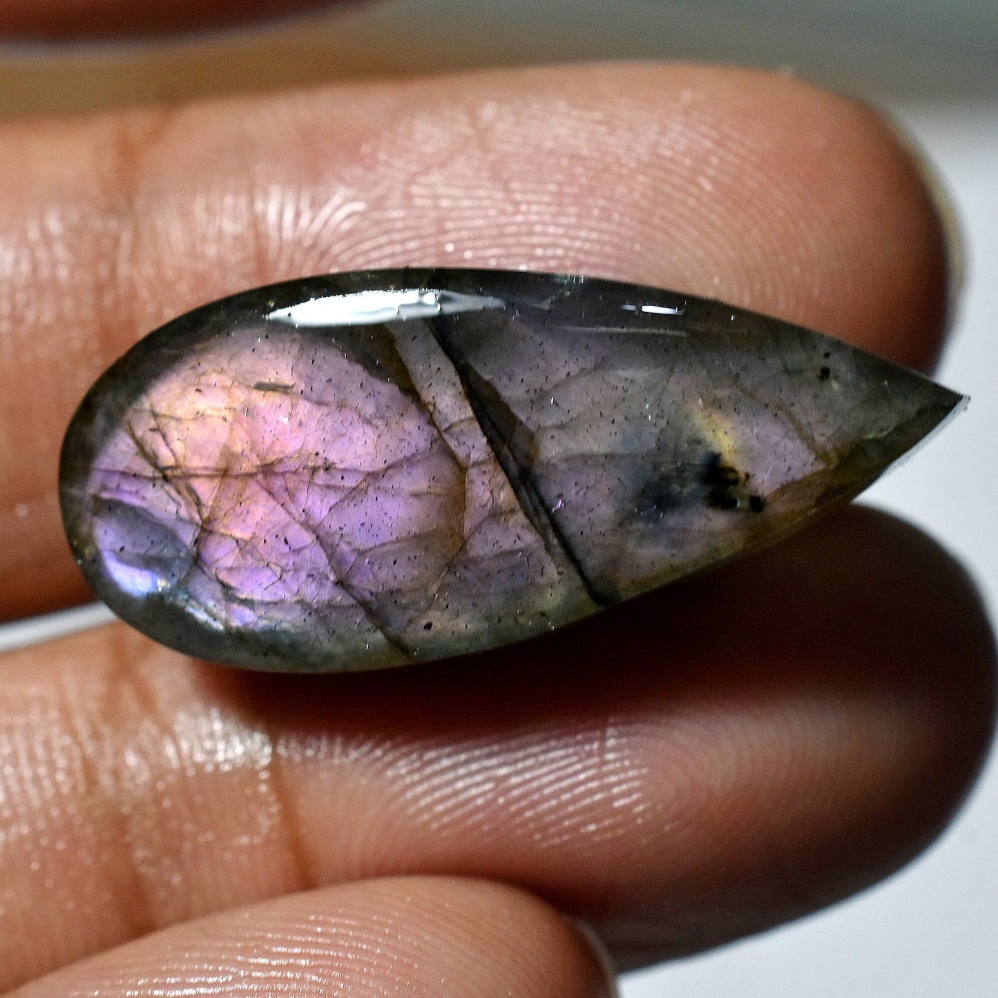 Flashy Purple Fire Labradorite Cabochon – Mixed Shape Smooth Polished Crystals