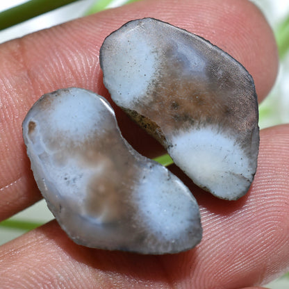 Brown Druzy Solar Quartz Gemstone Pair – Solar Slice Quartz for DIY Jewelry