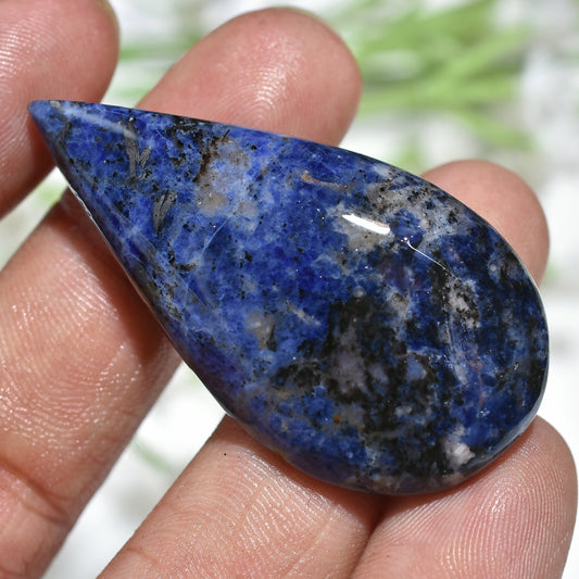 Elegant Pear-Shaped Blue Sodalite Crystal – Natural Gemstone for Jewelry Designs