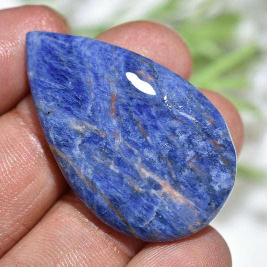 Calming Blue Sodalite Crystal – Pear-Shaped Natural Gemstone for Custom Jewelry