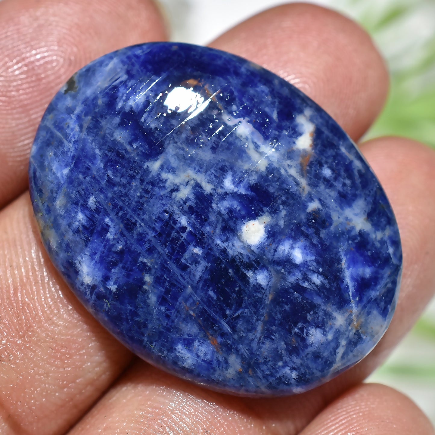 Radiant Blue Sodalite Gemstone – Polished Round & Oval Cabochon for Pendant Crafting