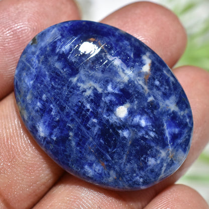 Radiant Blue Sodalite Gemstone – Polished Round & Oval Cabochon for Pendant Crafting