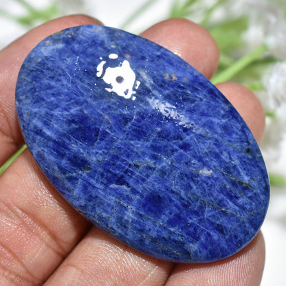 Radiant Blue Sodalite Gemstone – Polished Round & Oval Cabochon for Pendant Crafting