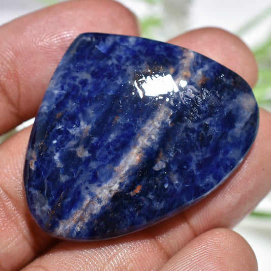 Heart-Shaped Blue Sodalite Cabochon – Natural Gemstone for Healing Jewelry
