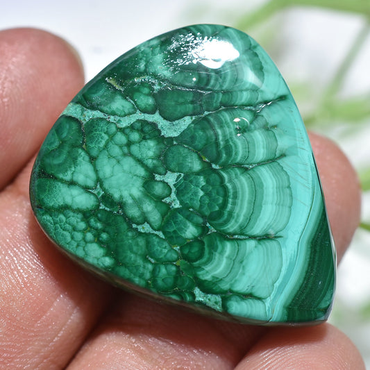 Natural Malachite Cabochons, Pear-Shaped Loose Gemstone for Jewelry Making