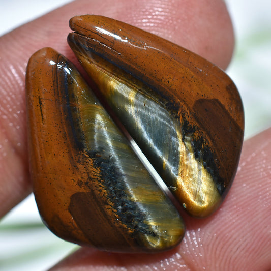 High-Quality Tiger's Eye Pair Cabochon - Wholesale Loose Gems for Earrings