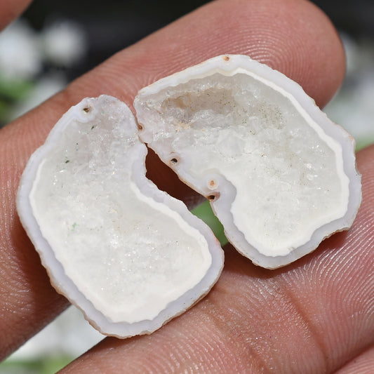 Elegant Solar Quartz Slice Pair - Stalactite Earring Stones for Designers