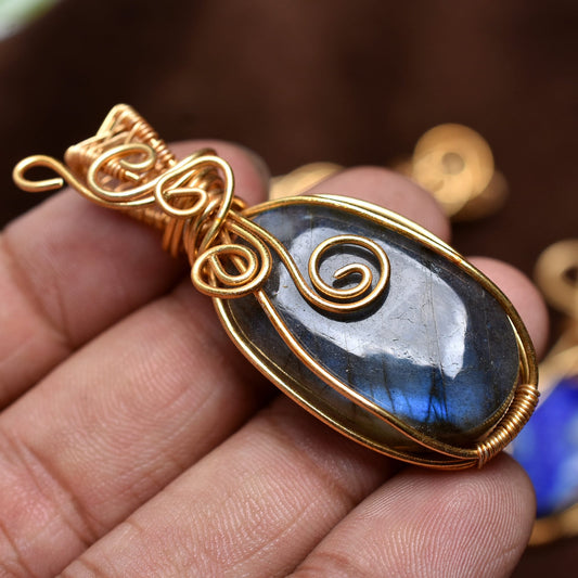 Elegant Pendant! 100% Natural Stone Gemstone Pendant - Gold Wrapped Designer Necklace for Women, Anniversary Gift