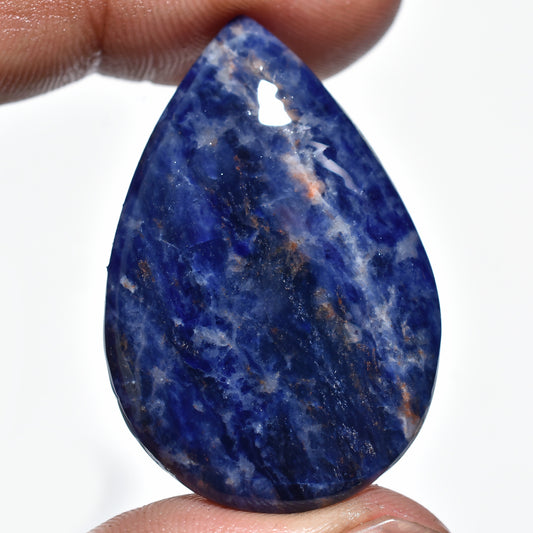 High-Quality Blue Sodalite Gemstone – Pear Shaped Loose Cabochon For Jewelry