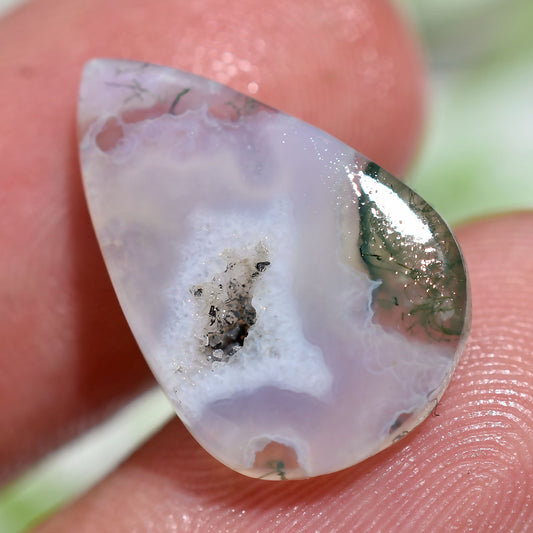 Moss Agate Cabochon - Pear & Oval Loose Agate Gemstone for Handmade Jewelry, Rings & Pendants