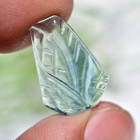 Designer Green Fluorite Gemstone – Carved Healing Crystal Stone for Jewelry Making