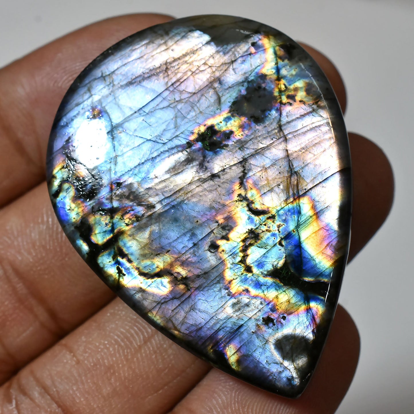 Attractive Rainbow Fire Purple Labradorite Cabs – Mixed Shape Smooth Stones, Natural Flat Back Gems for Wholesale