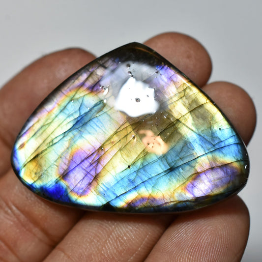 Graceful Purple Spectrolite Stone – Rare Labradorite Cabochon For Carfting