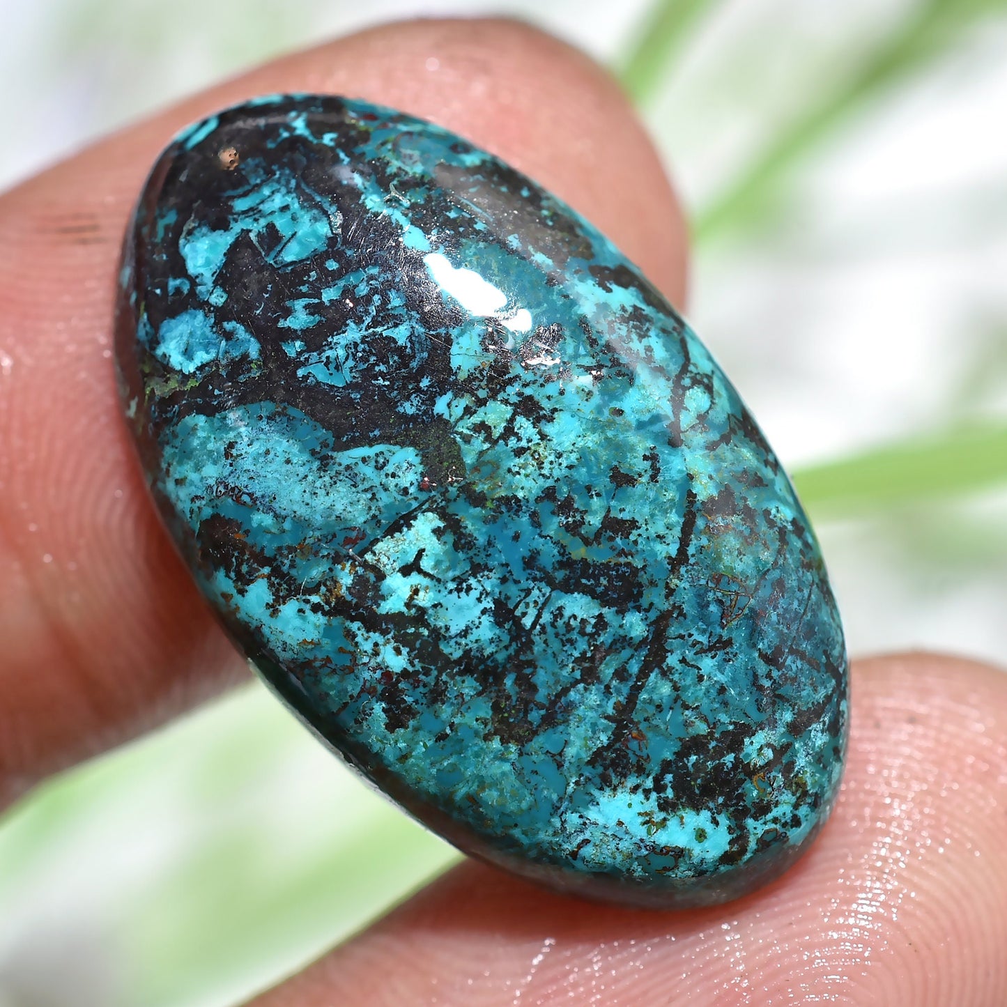 Top Quality Oval-shaped Shattuckite Loose Gemstone - Azurite Healing Crystal