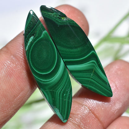 Natural Malachite Gemstone Pairs, Matched Green Malachite for Earrings Wholesale