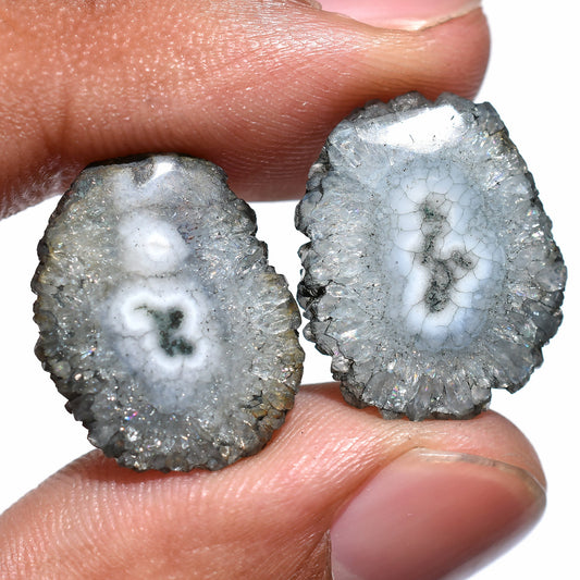 Solar Quartz Smooth Pair For Earrings - Unique Designed Quartz Pair