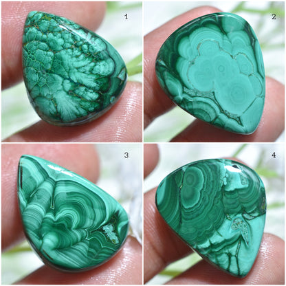 Top Quality Malachite Pear Shape Gemstone- Loose Stone for Jewelry Making