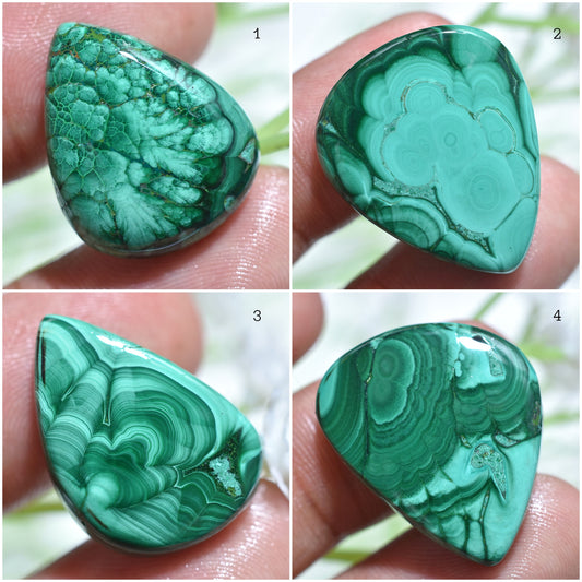 Top Quality Malachite Pear Shape Gemstone- Loose Stone for Jewelry Making