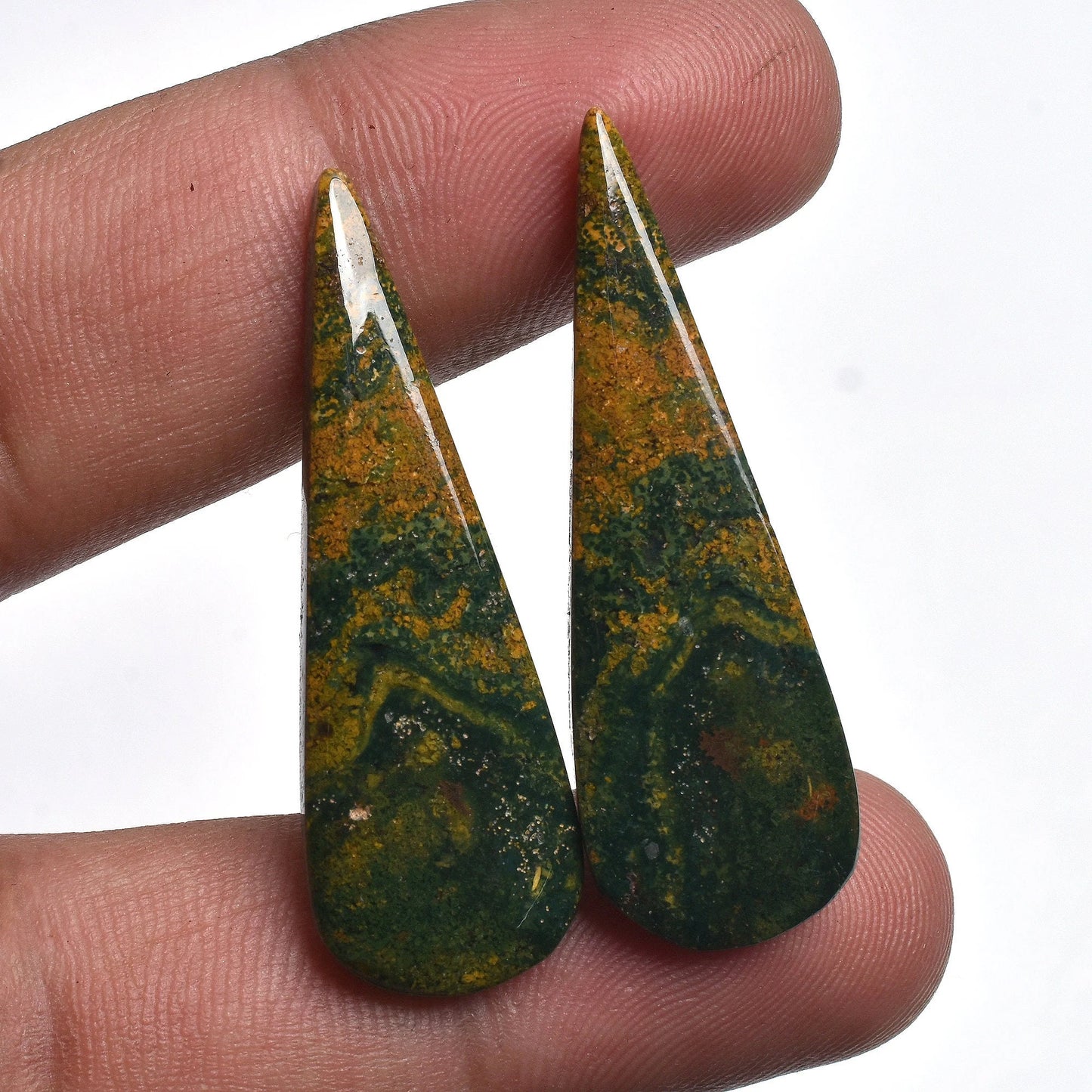 Marquise Bloodstone Pair for Earrings - Pear Bloodstone Pair, Gemstone Matched Pair, Cabochon Matched Pair, Loose Stone For Earring Making