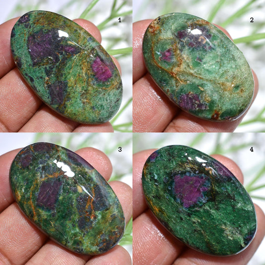 Ruby Fuchsite Gemstone – Wholesale Oval Flat Back Cabochons for Jewelry