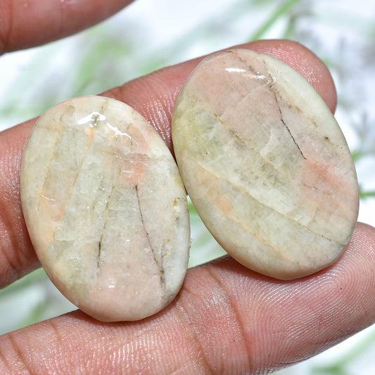 Stunning Mix Jasper Oval Pair – Smooth Polished Gemstones for Jewelry Crafting
