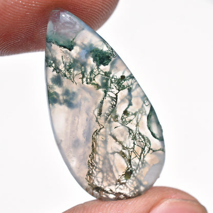 Natural Moss Agate Cabs – Mixed Shape Smooth Polished Flat Back Gemstone