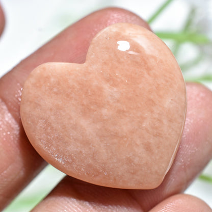 Natural Peach Amazonite Heart Shape Cabochon - Crystal Heart Gemstone For Pendant, Gift for Her