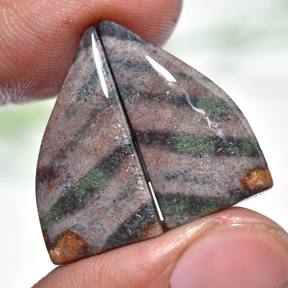 Rare Indonesian Bloodstone Pair – Fancy Shape Designer Gemstone for Earring Making