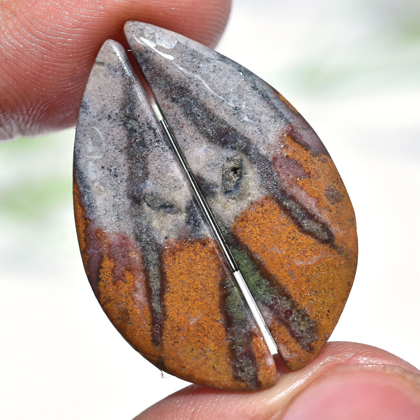 Rare Indonesian Bloodstone Pair – Fancy Shape Designer Gemstone for Earring Making