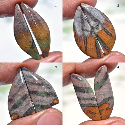 Rare Indonesian Bloodstone Pair – Fancy Shape Designer Gemstone for Earring Making