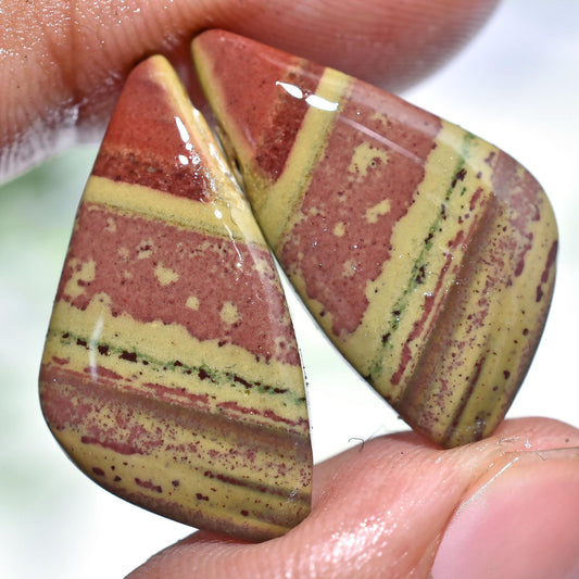Indian Imperial Pair - Natural Oval Shaped Gemstones for Earrings