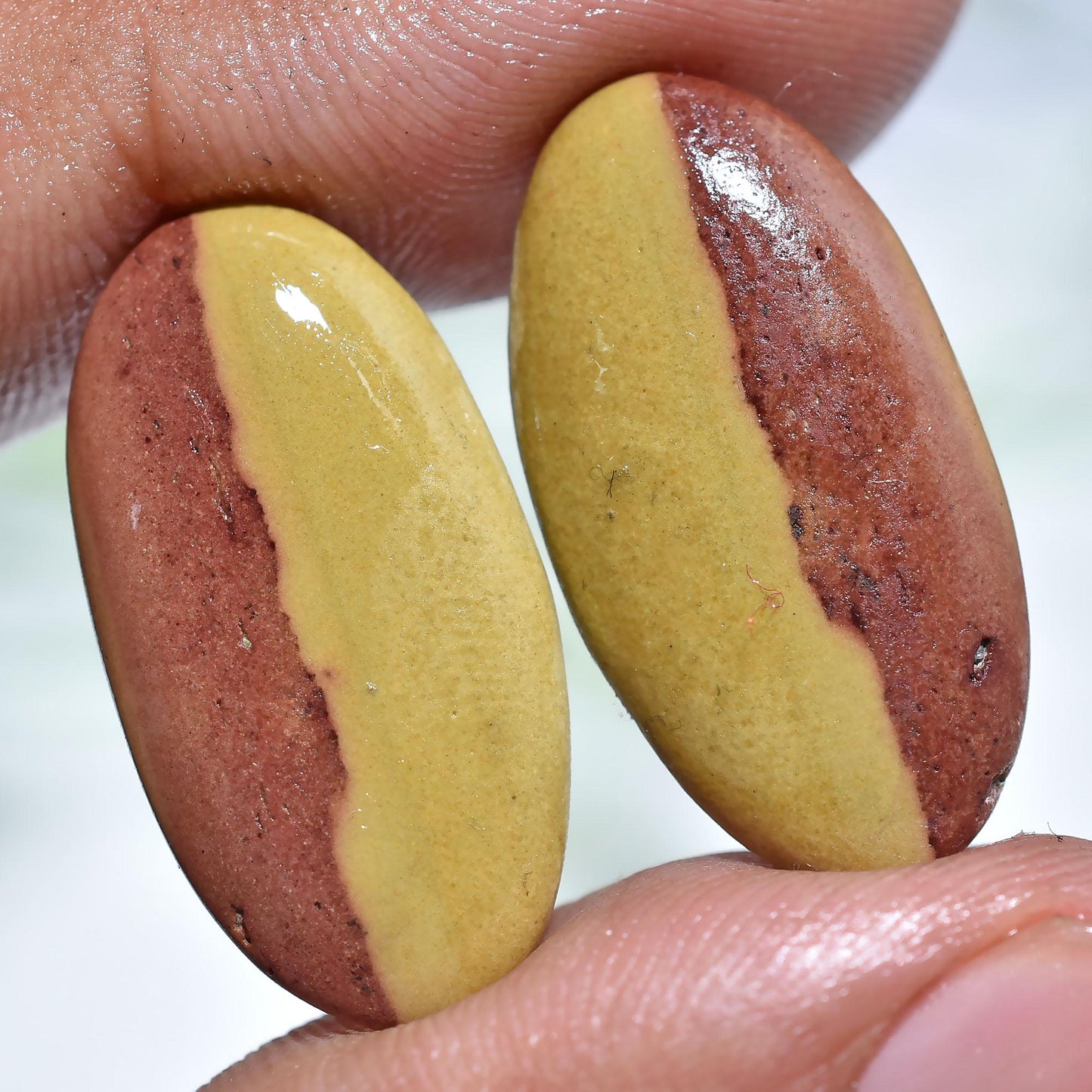 Indian Imperial Pair - Natural Oval Shaped Gemstones for Earrings