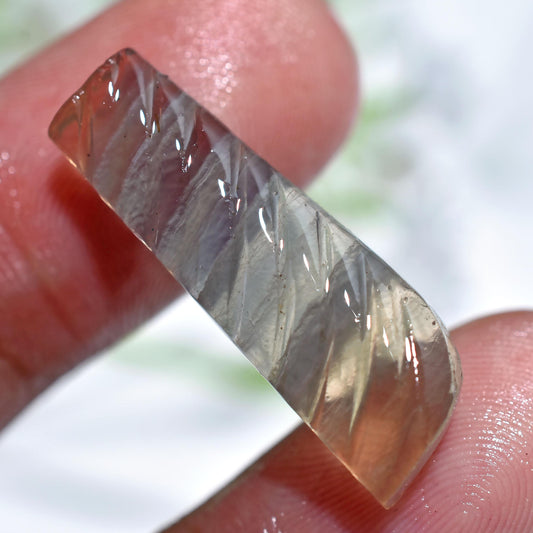 Stunning Multi Fluorite Leaf Shape Carved Gemstone – Natural Hand Carved Fluorite Cabochons