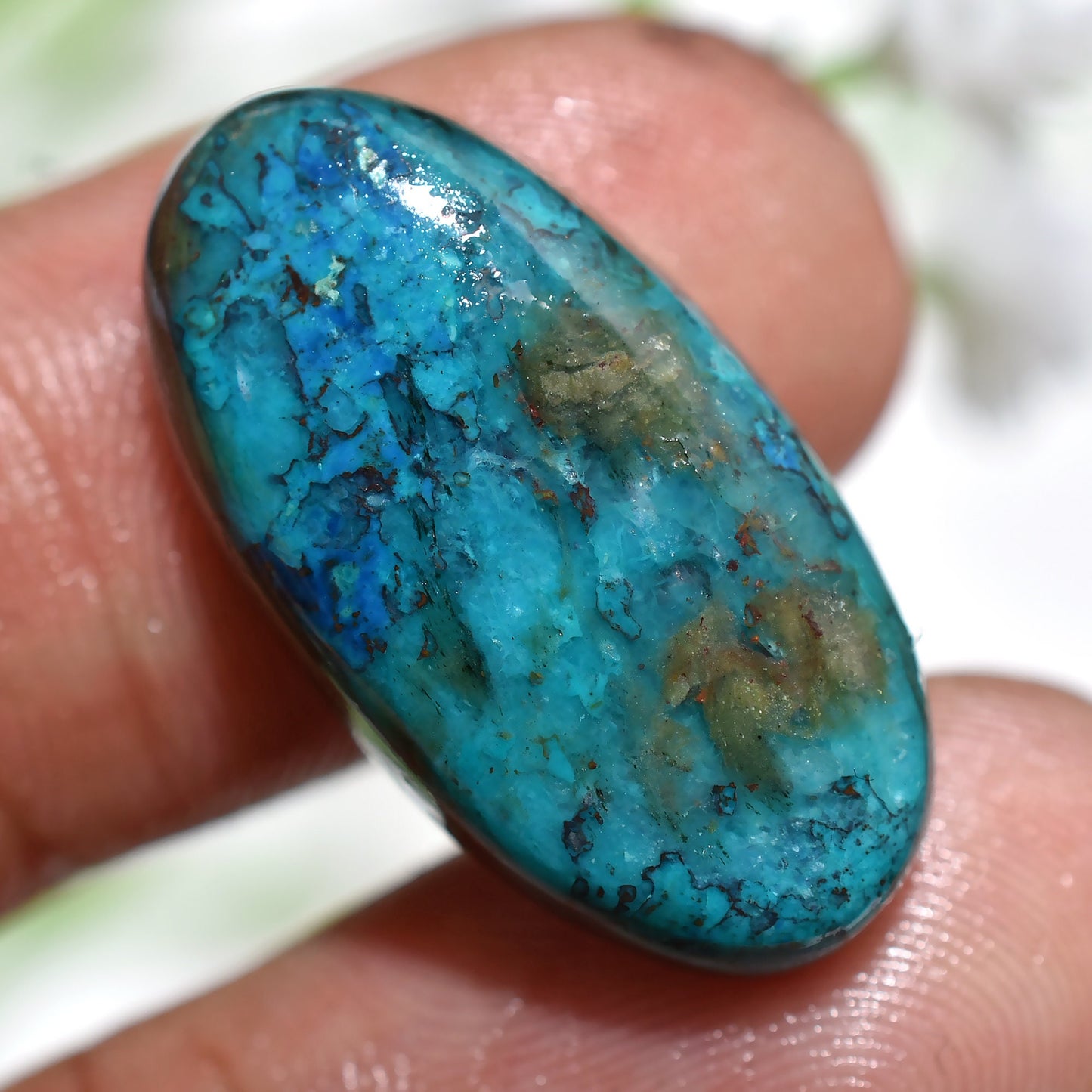 Top Quality Oval-shaped Shattuckite Loose Gemstone - Azurite Healing Crystal