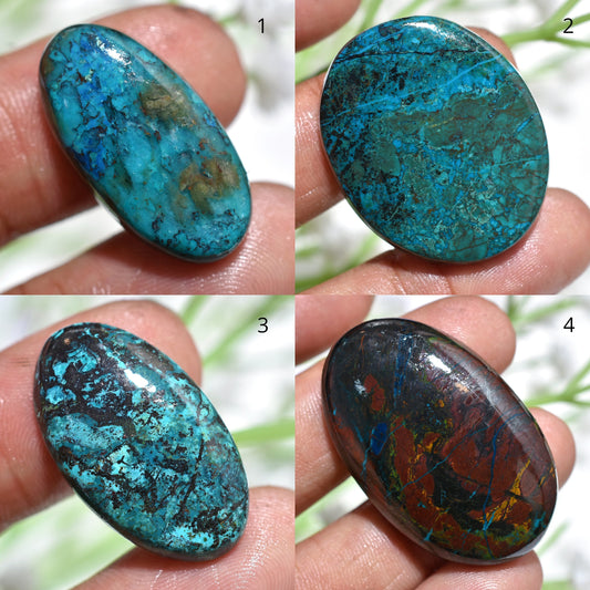 Top Quality Oval-shaped Shattuckite Loose Gemstone - Azurite Healing Crystal