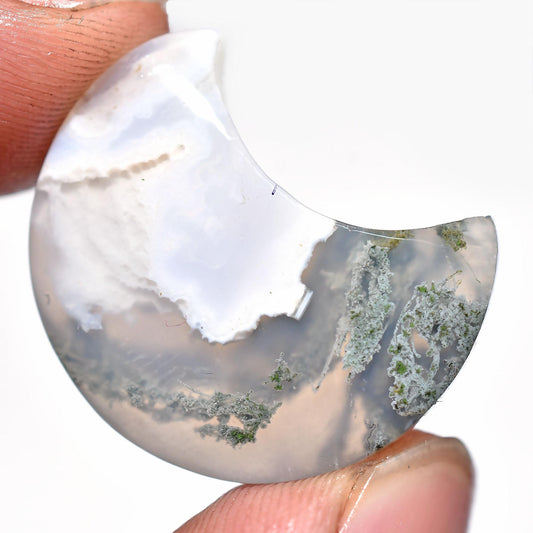 Natural Carving Crescent Moon Gemstone - Smooth Jasper Moon Cabochon for Healing & Jewelry Making