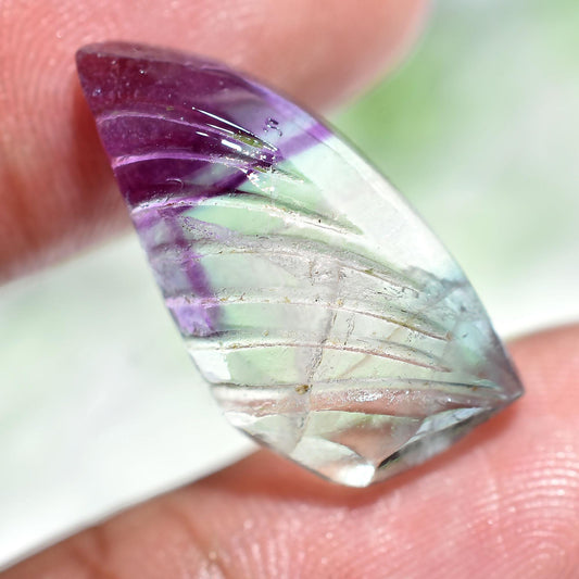 A-One Quality Fluorite – Fancy Purple & Green Flat Stones for Crafting 10x22x2mm