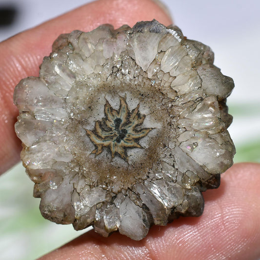 Graceful Solar Quartz Slice Crystal Gemstone – Grey Solar Fancy Loose Cabochon for Pendants