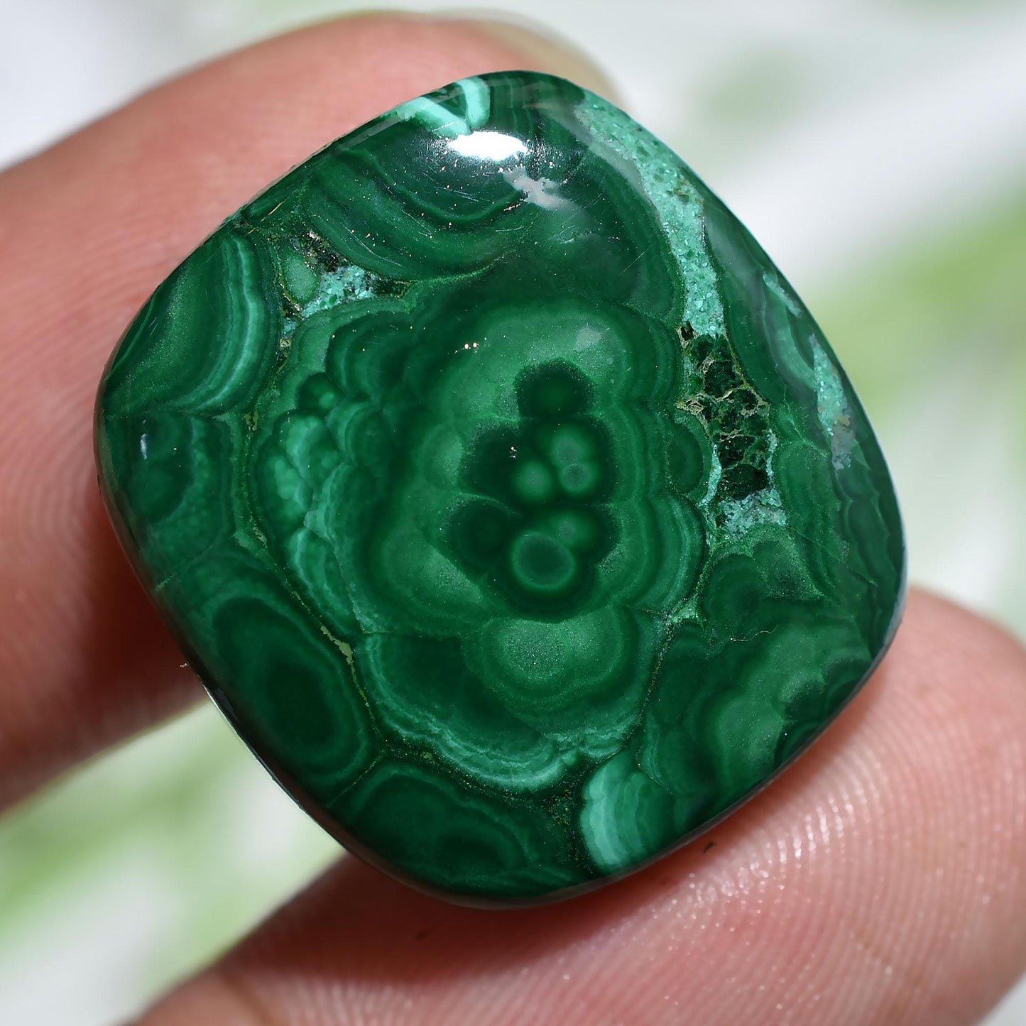 Exquisite Natural Malachite Cabochon - AAA Quality Flat Back Handmade Gemstone for Jewelry