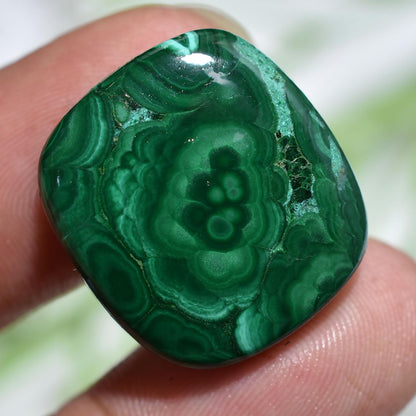 Exquisite Natural Malachite Cabochon - AAA Quality Flat Back Handmade Gemstone for Jewelry
