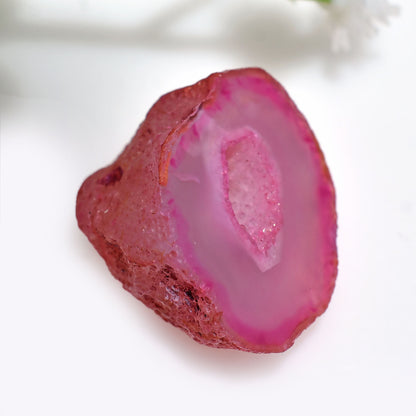Pink Window Druzy Agate Cabs – Fancy Shaped Dyed Crystal Slices for Pendants