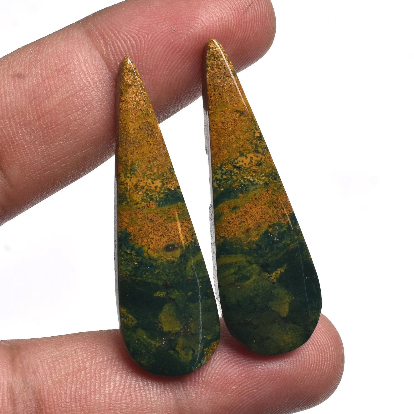 Marquise Bloodstone Pair for Earrings - Pear Bloodstone Pair, Gemstone Matched Pair, Cabochon Matched Pair, Loose Stone For Earring Making