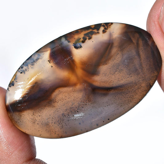 Rare Montana Agate Gems – Oval Designer Smooth Flat Back Cabochons for Pendants