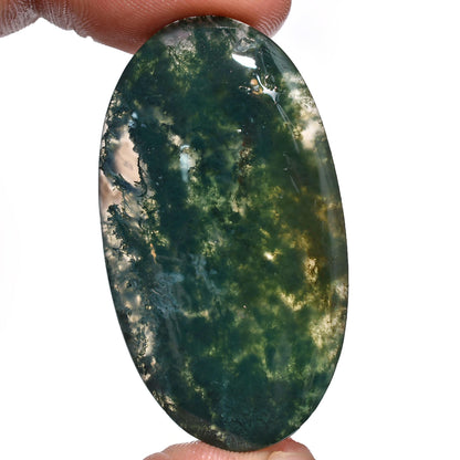 Elegant Moss Agate Cabochons – Smooth Green Oval & Pear Gemstones for Jewelry