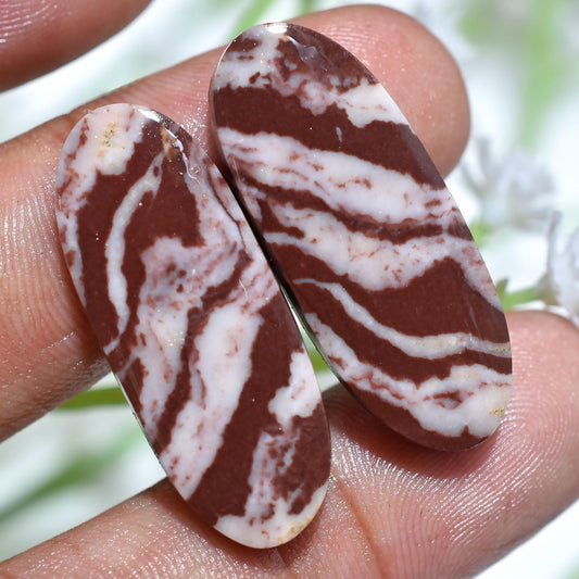 Natural Coconut Jasper Gemstone Pair – Oval, Pear & Round Shaped Loose Stones for Jewelry