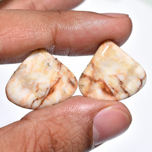 High-Quality Mix Jasper Pair – Oval & Fancy Shaped Polished Stones for Earrings