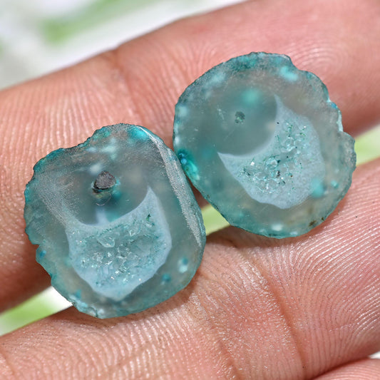 Shimmering Window Druzy Solar Quartz Pair Gemstone, Wholesale Loose Matched Earrings Set