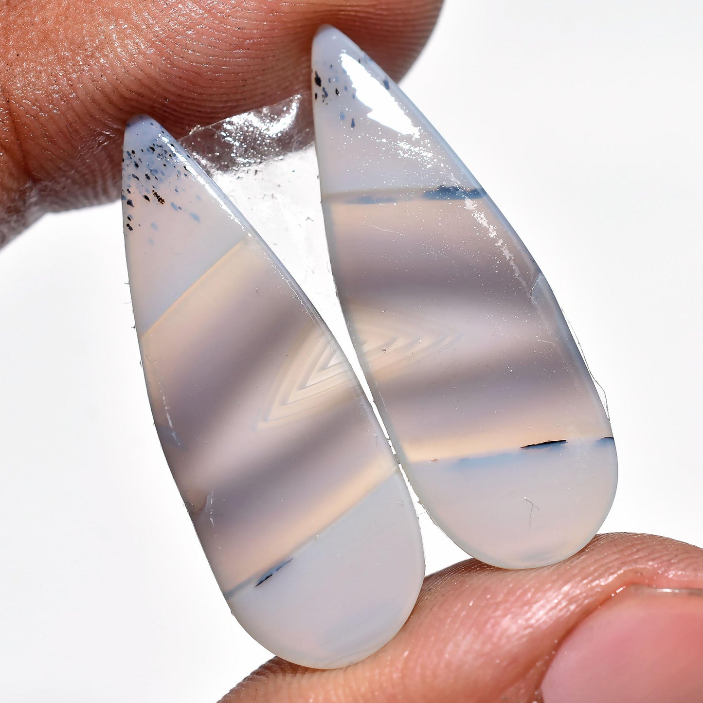 Natural Agate Earrings Pair – Matching Loose Agate Stones