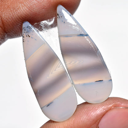 Natural Agate Earrings Pair – Matching Loose Agate Stones